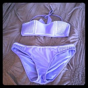 New Xhiliration brand 2 pc Bikini crochet accents